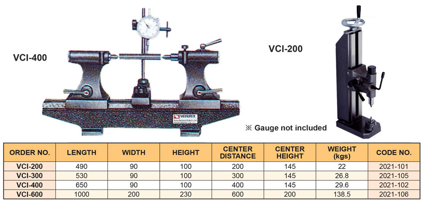 Kiểm tra độ đồng tâm VERTEX VCI-200 VCI-300 VCI-400 VCI-600 thông số