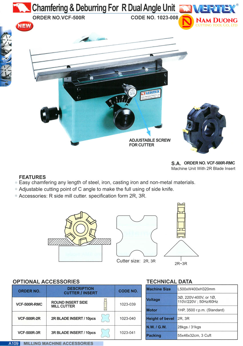Máy vát mép góc tròn VCF-500R VERTEX 2