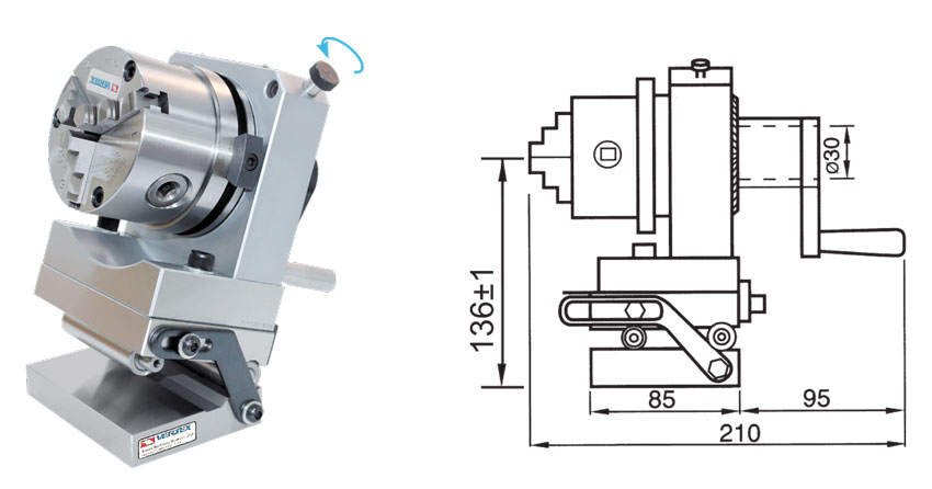 V-PS-80JS 3-jaws punch former with sine plate Vertex