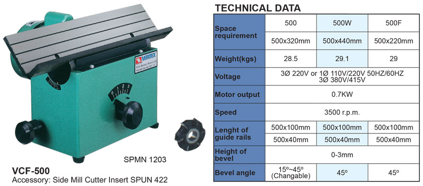 Máy vát mép VERTEX: VCF-500