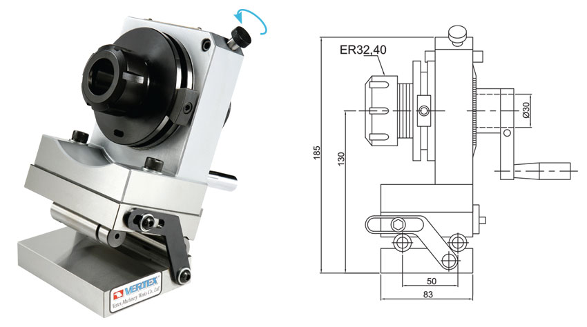 V-PS-ER32S ER collet dividing punch grinder with sine plate - VERTEX