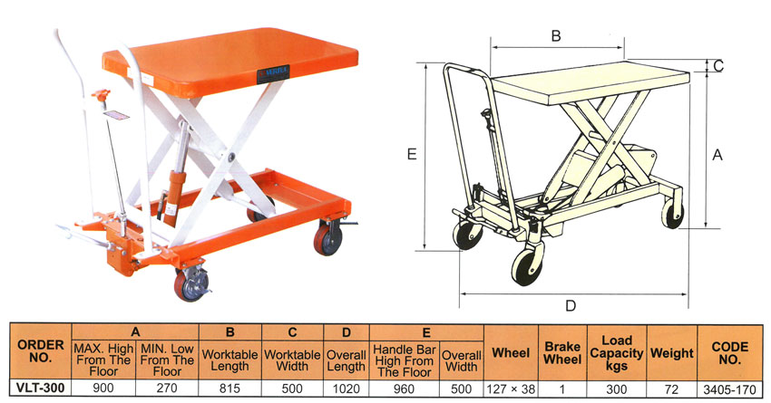 Bàn nâng thủy lực 300kg VERTEX