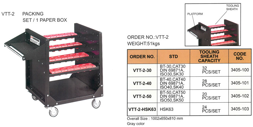 Tooling Trolley Vertex VTT-2-30 VTT-2-40 VTT-2-50 VTT-2-HSK63