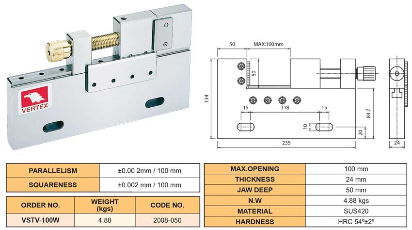 Ê tô máy cắt dây VSTV-100W của VERTEX