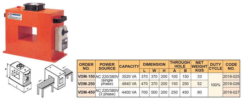 Máy khử từ công nghiệp VDM-150, VDM-250, VDM-450 của VERTEX