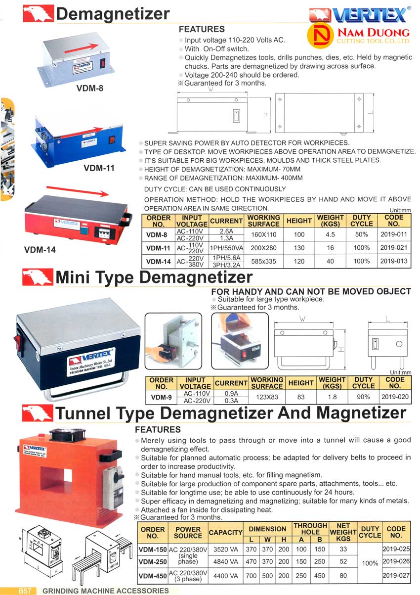 Máy khử từ kim loại VERTEX