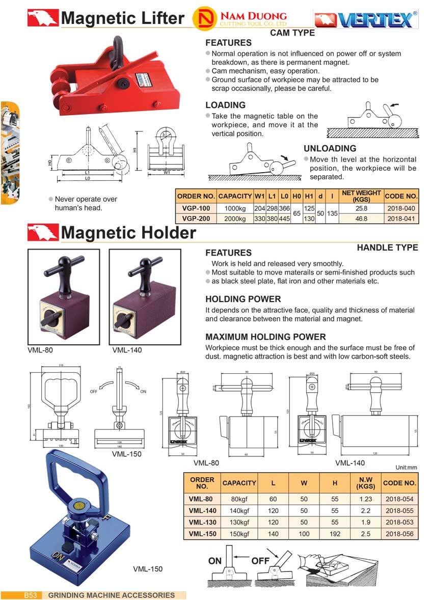 Móc cẩu từ tính VERTEX - Magnetic Lifter