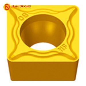 Mảnh dao tiện SCMT09T3 hình vuông 4 lưỡi cắt, mặt trên có rãnh bẻ phoi