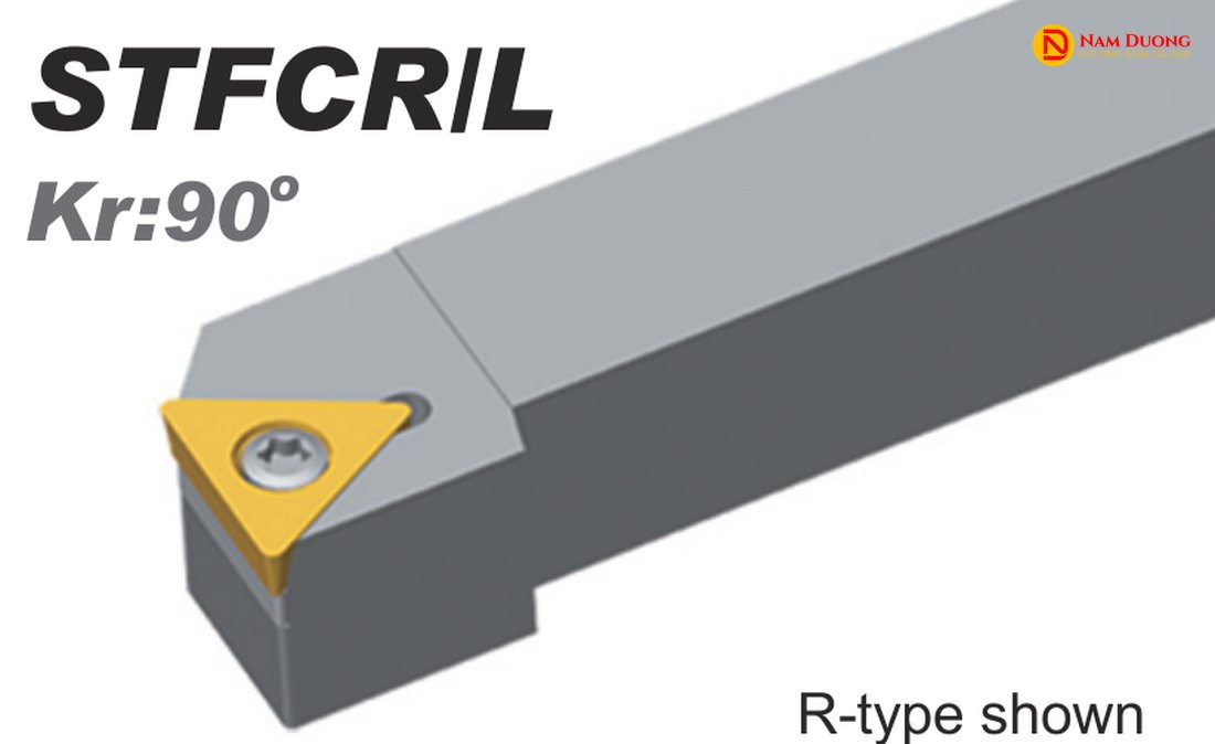 Dao tiện mặt đầu STFCR/L góc tiếp cận 90 độ, gắn mảnh tiện tam giác