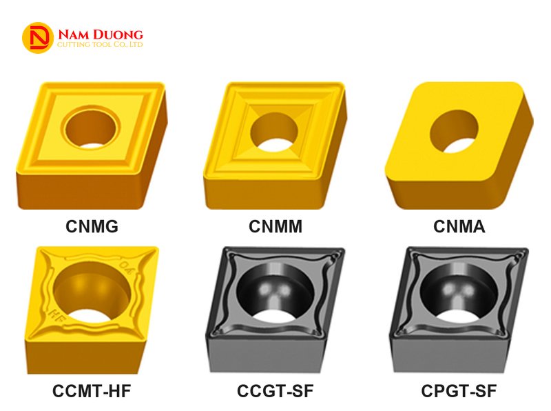Hình các mã mảnh tiện C trong catalogue nhà sản xuất: CNMG, CNMM, CNMA, CCMT-HF, CCGT-SF, CPGT-SF